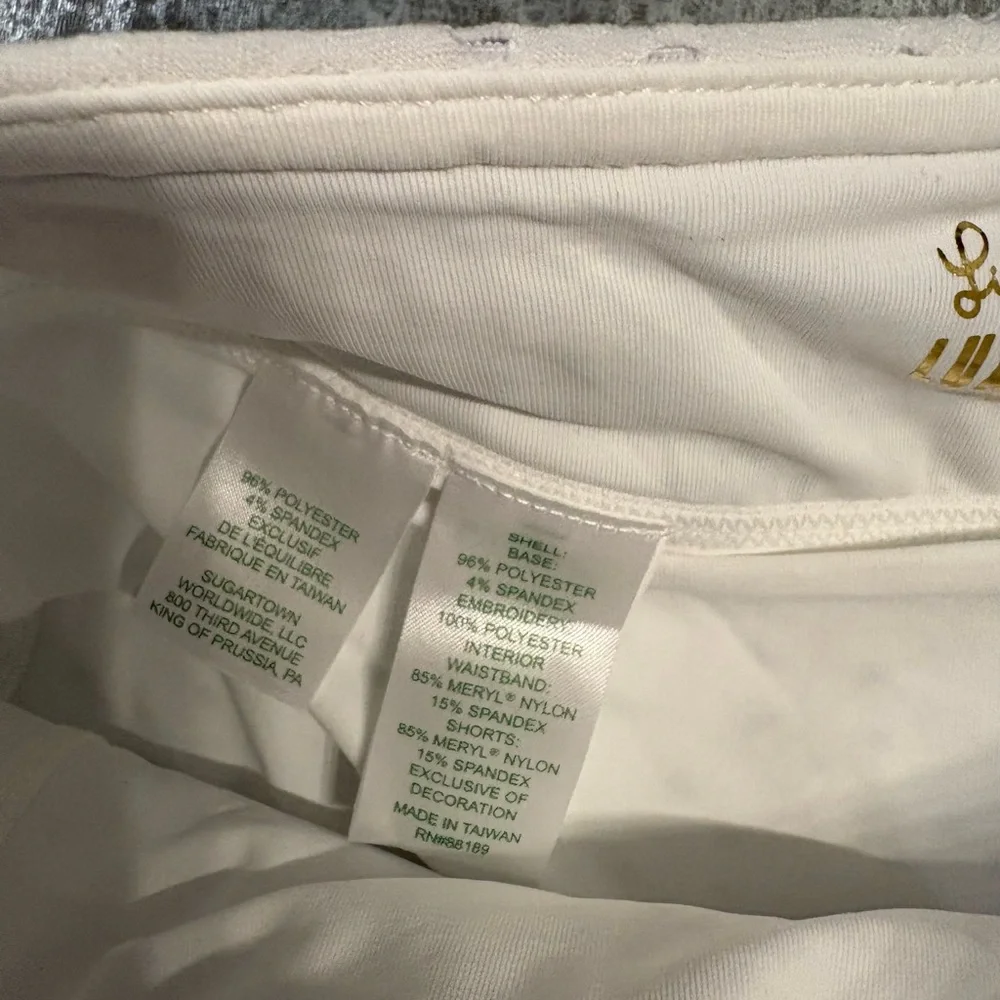 Women's Lily Pulitzer Luxletic White Eyelet Skort Size XS - Picture 4 of 7